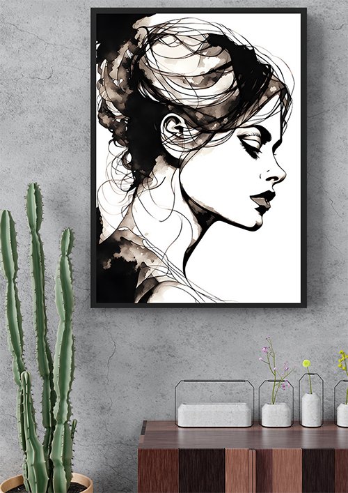 Plakat Zmysłowa Kobieta Rysunek 8 kompozycja