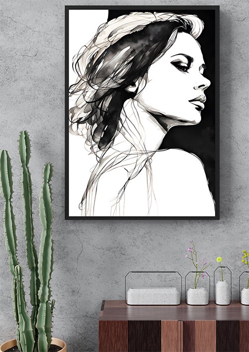 Plakat Zmysłowa Kobieta Rysunek 9 Kompozycja