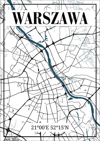 Plakat Mapa Warszawa