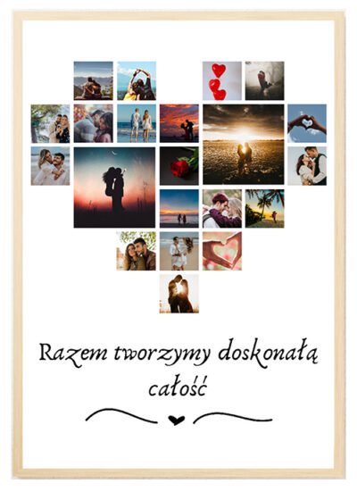 Kolaż w kształcie serca