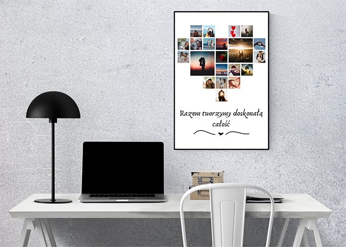 Kolaż ze zdjęć w kształcie serca kompozycja