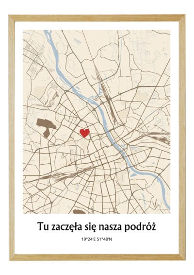 Mapa Personalizowana Retro dla Ukochanej / Ukochanego