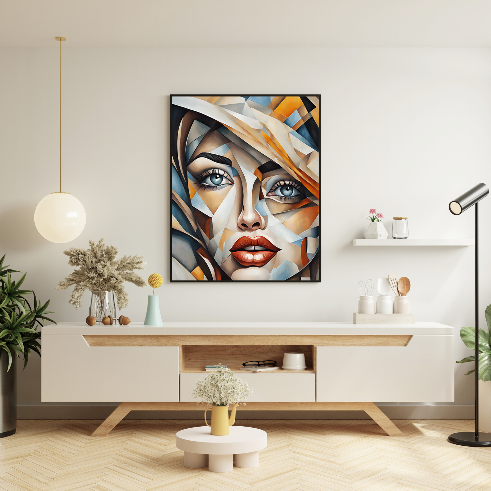 Plakat Kobieta witraż kompozycja