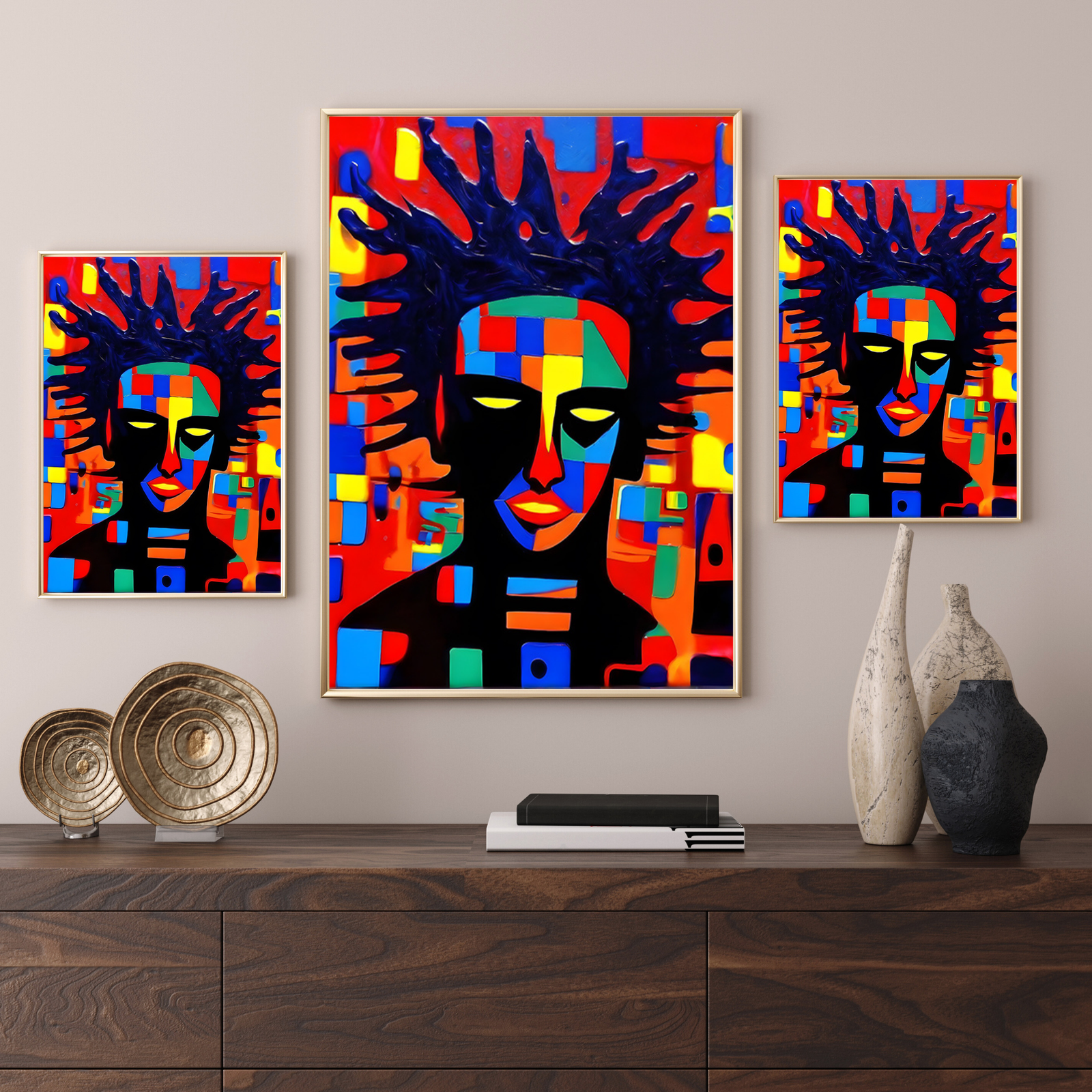 Plakat Kolorowa postać kompozycja