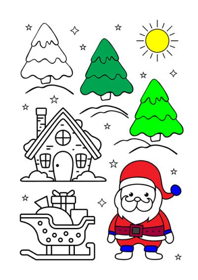 kolorowanki-xxl-pionowe - Kolorowanka-XXL-Św.Mikołaj-przed-Domem