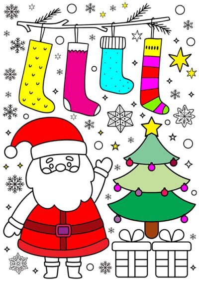 Kolorowanka-XXL-Swiety-Mikolaj-z-Prezentami