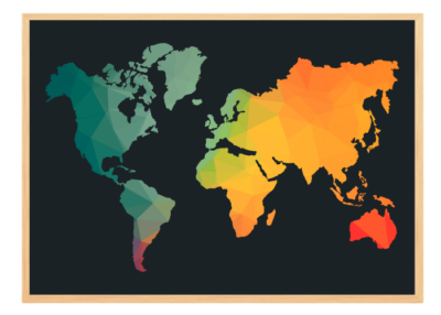 mapa świata w pięknych barwach