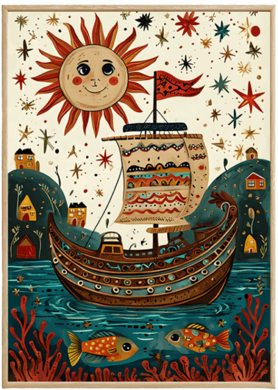 plakat_statek_wikingow_w_ramie