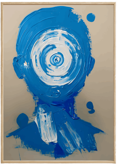 Plakat Abstrakcyjna Głowa W Blękicie