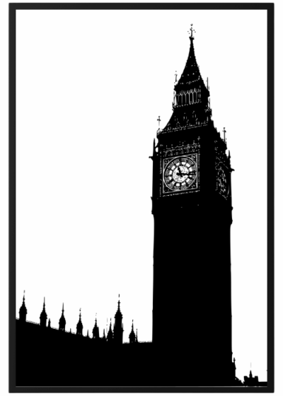 Plakat Big Ben Czarno-Biały