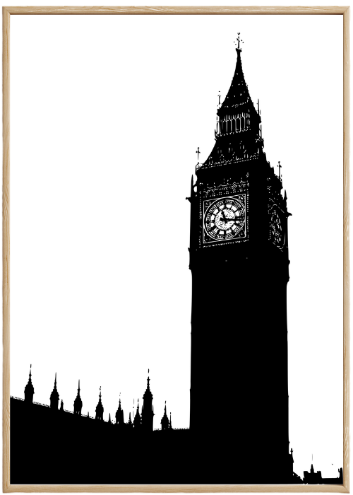 Plakat Big Ben Czarno-Biały Kompozycja1