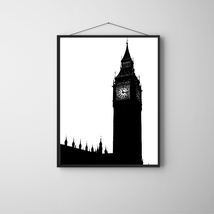 Plakat Big Ben Czarno-Biały Kompozycja4