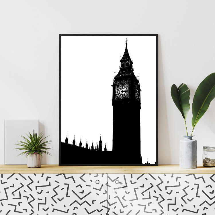 Plakat Big Ben Czarno-Biały Kompozycja7