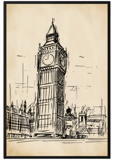 Plakat Big Ben Retro