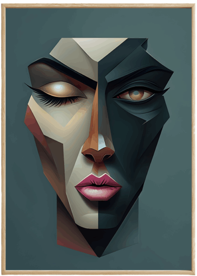 Plakat Geometryczna Twarz