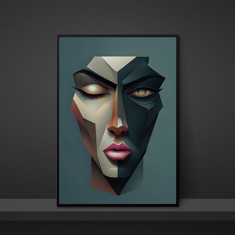 Plakat Geometryczna Twarz Kompozycja3