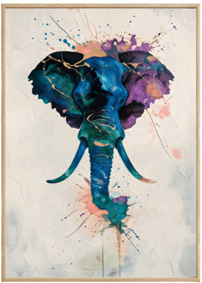 Plakat Kolorowy Słoń