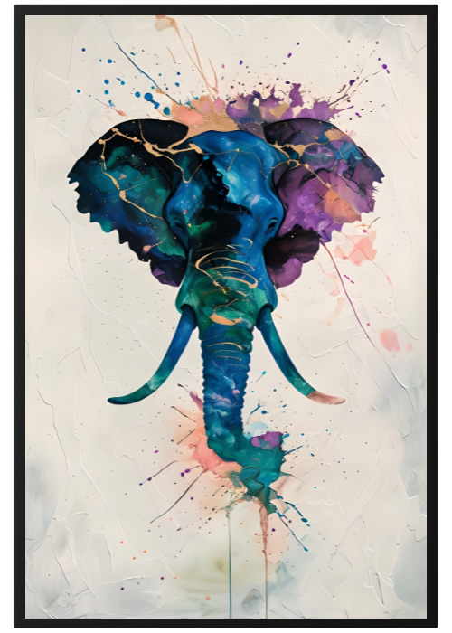 Plakat Kolorowy Słoń Kompozycja1