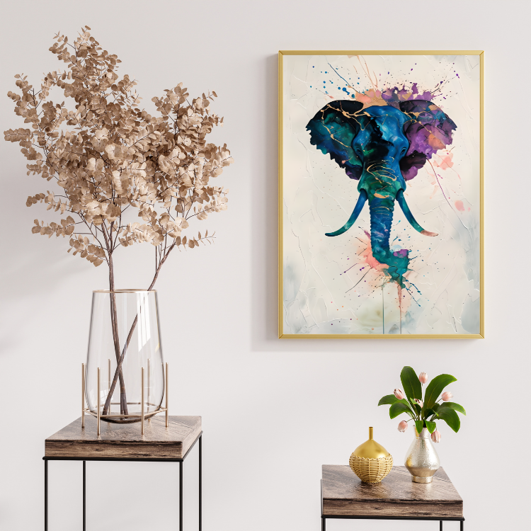 Plakat Kolorowy Słoń Kompozycja2