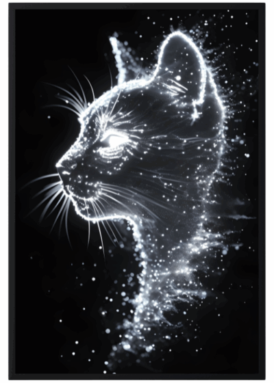 Plakat Kot W Stylu Galaxy