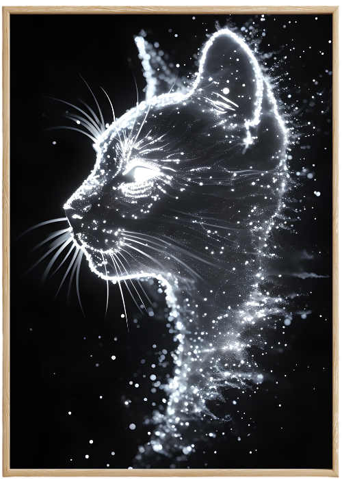 Plakat Kot W Stylu Galaxy Kompozycja1