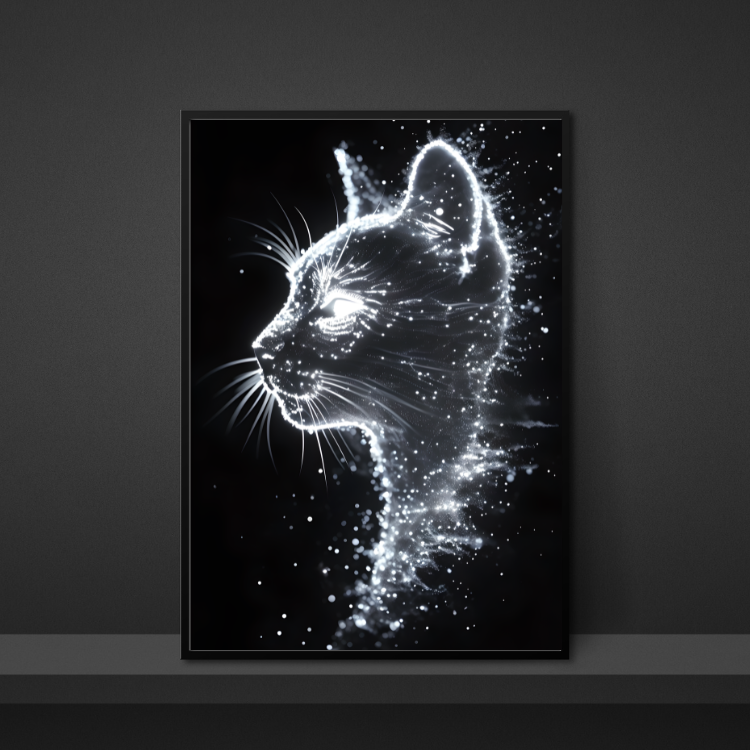 Plakat Kot W Stylu Galaxy Kompozycja3