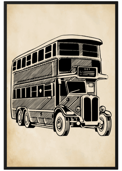 Plakat Londyn Autobus Vintage