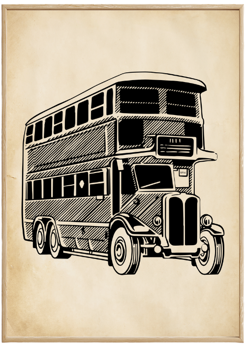 Plakat Londyn Autobus Vintage Kompozycja1