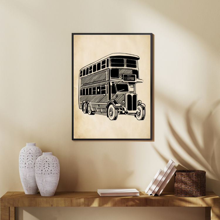 Plakat Londyn Autobus Vintage Kompozycja2