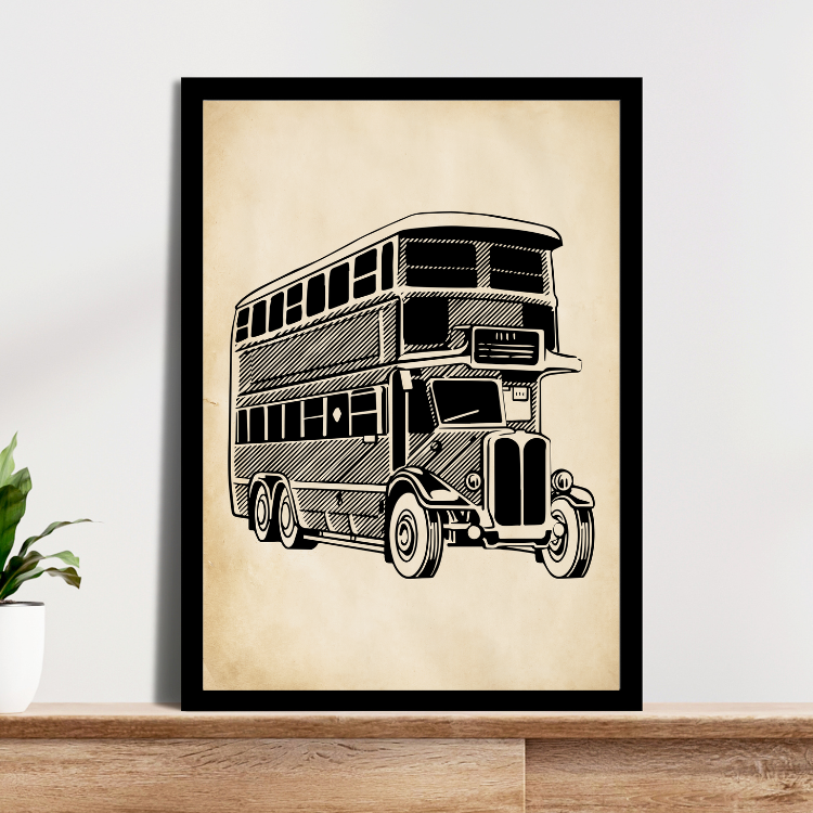 Plakat Londyn Autobus Vintage Kompozycja3