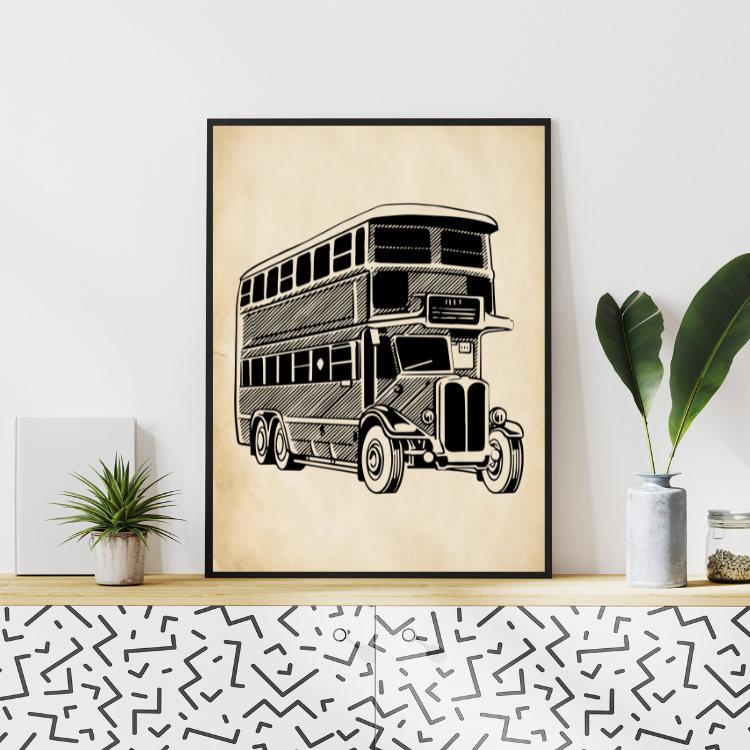 Plakat Londyn Autobus Vintage Kompozycja4