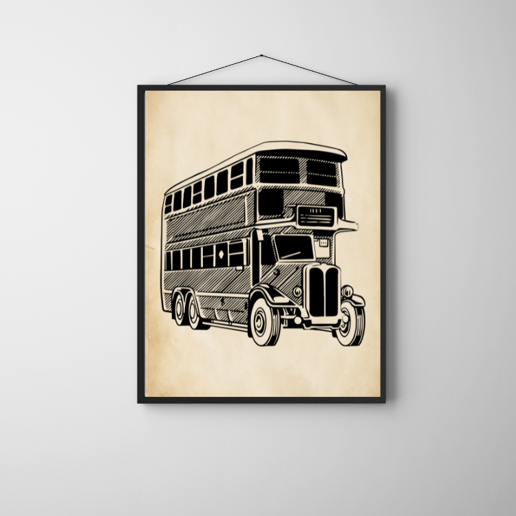 Plakat Londyn Autobus Vintage Kompozycja6