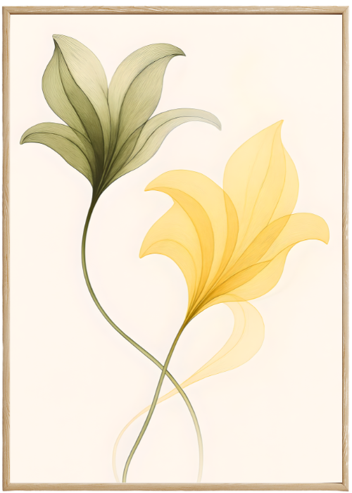 Plakat Minimalistyczne Kwiaty Pastelowe Kompozycja1