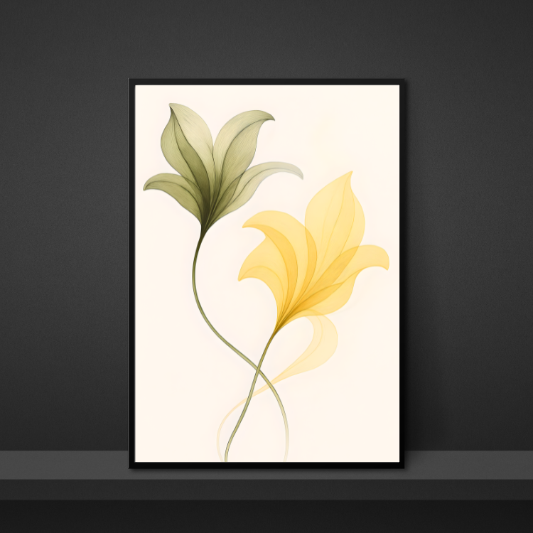 Plakat Minimalistyczne Kwiaty Pastelowe Kompozycja2