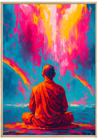 Plakat Mnich W Energetycznych Kolorach