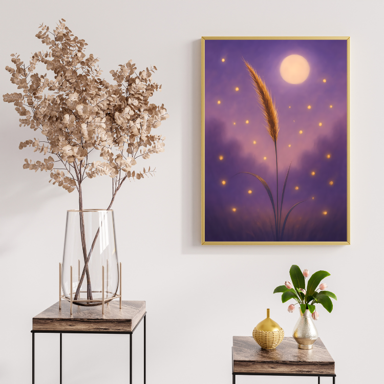 Plakat Trawa I Księżyc Kompozycja 2