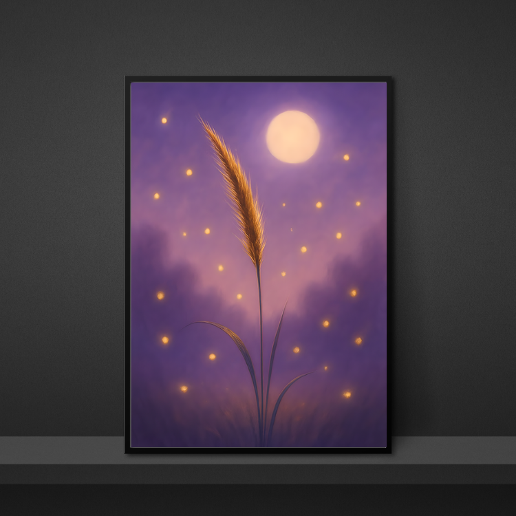 Plakat Trawa I Księżyc Kompozycja 3