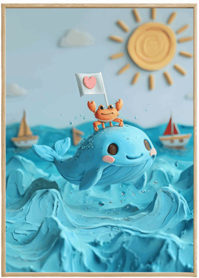 Plakat Wieloryb I Słońce