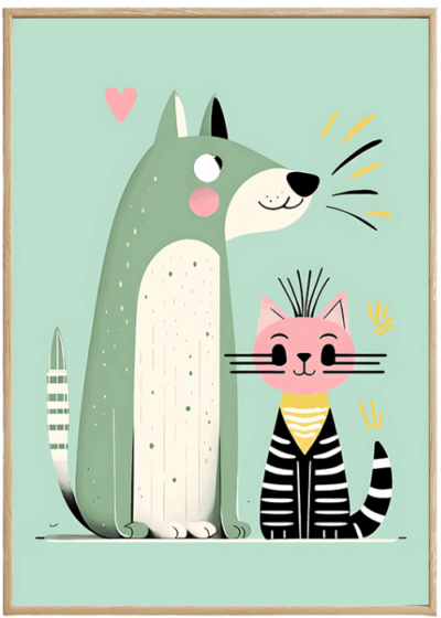 Plakat Zwierzaki W Pastelowych Kolorach