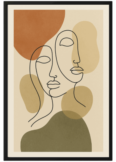 Plakat Boho Abstrakcyjna Twarz