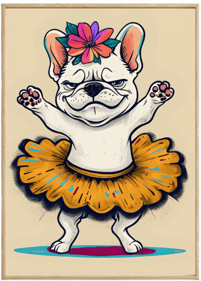 Plakat Buldog Baletnica