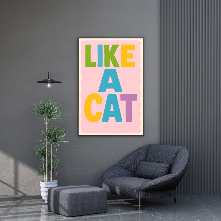 Plakat Być Jak Kot Kompozycja1