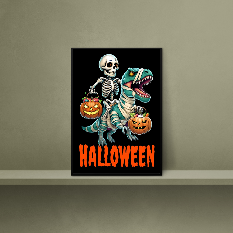 Plakat Halloween Dinozaur Kompozycje2