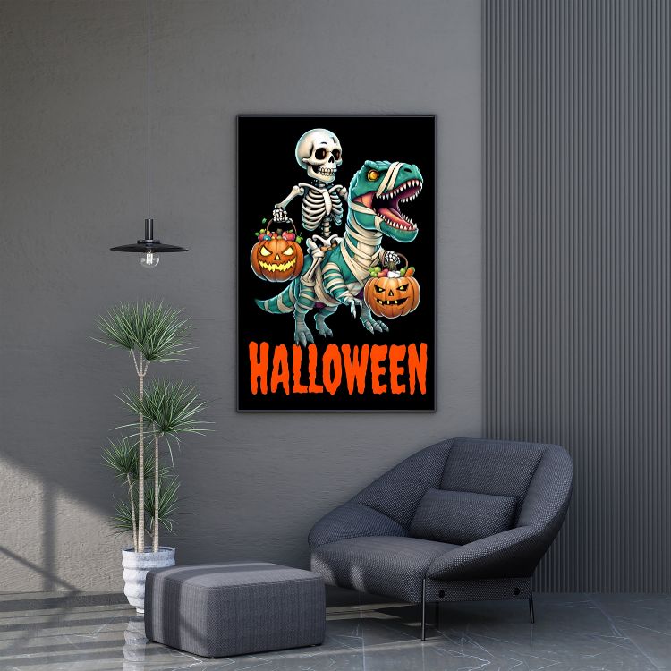 Plakat Halloween Dinozaur Kompozycje3