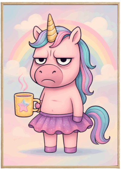 Plakat Jednorożec Z Kawą