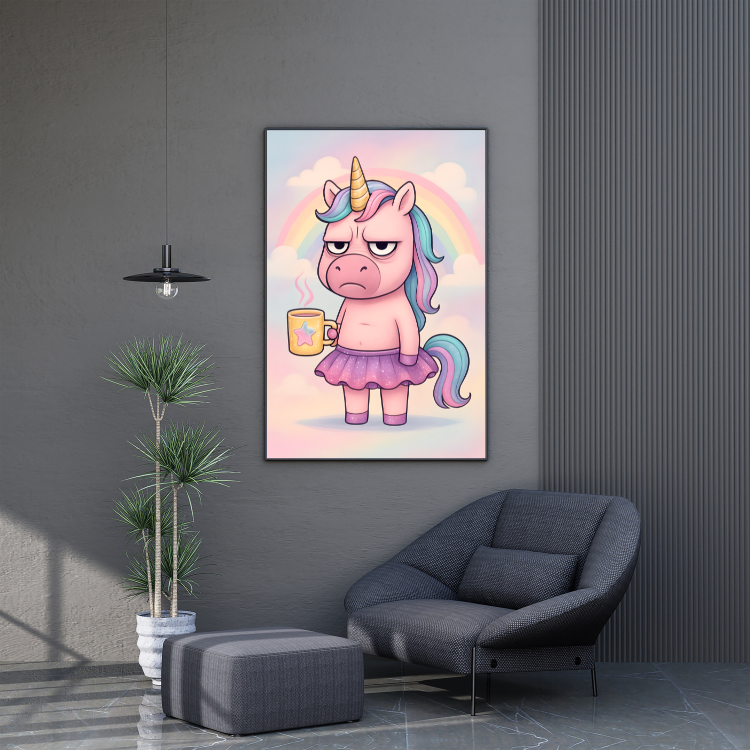 Plakat Jednorożec Z Kawą Kompozycja2