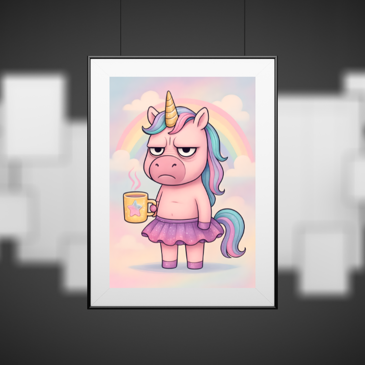 Plakat Jednorożec Z Kawą Kompozycja4