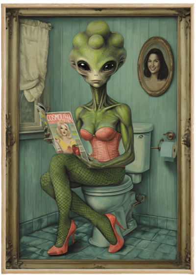 Plakat Kosmita W Łazience