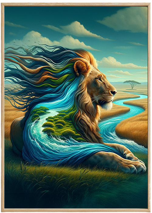 Plakat Lew W Naturze