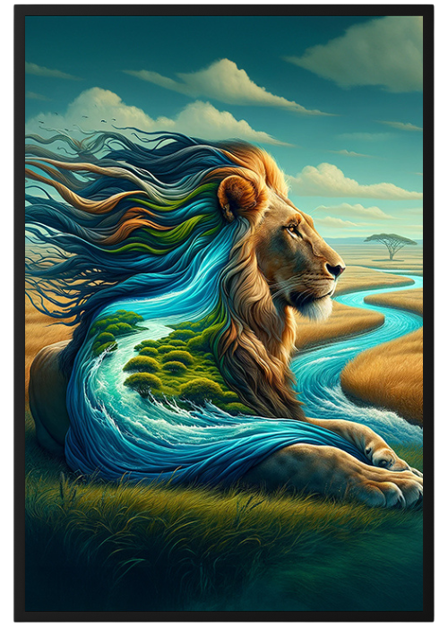 Plakat Lew W Naturze Kompozycja1